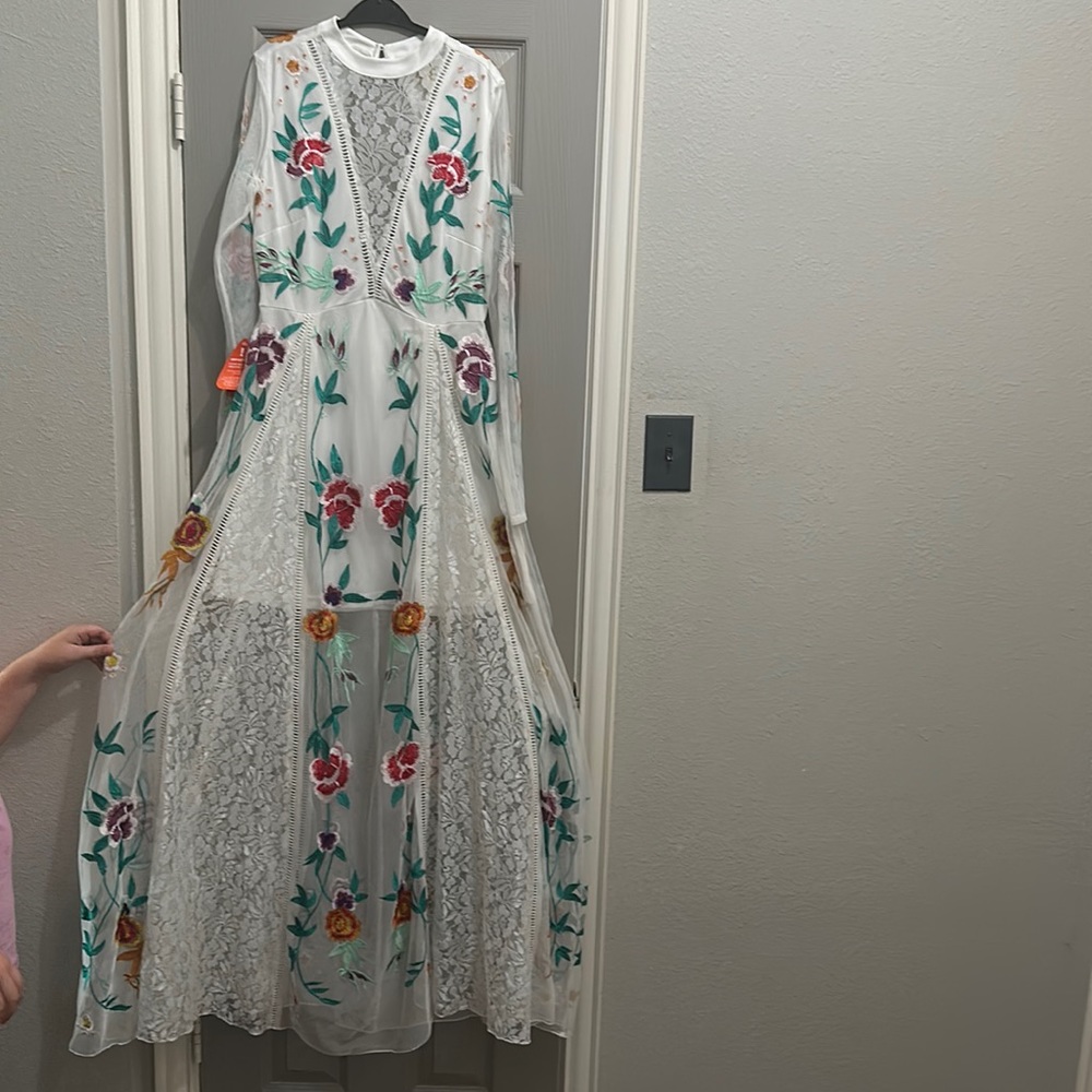 FROCK AND FRILL EMBROIDERED LACE DRESS 💚💜❤️🧡